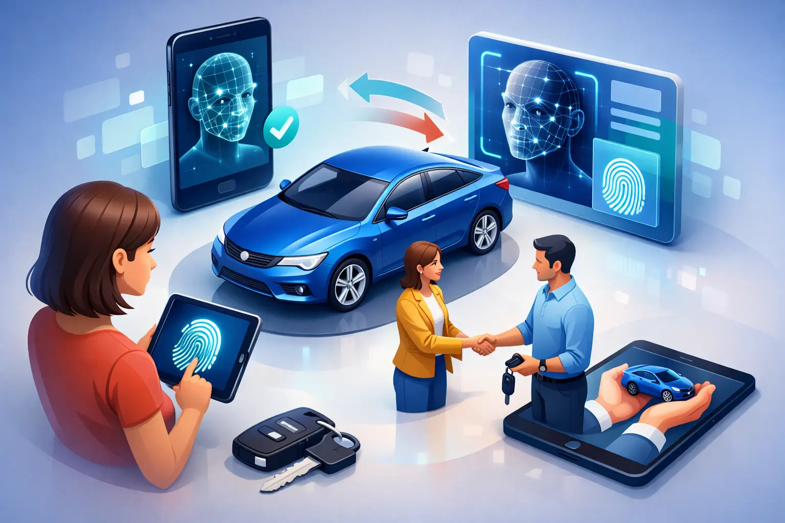 Transferencia de coche con biometría sin esperas